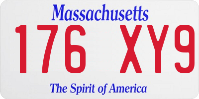 MA license plate 176XY9