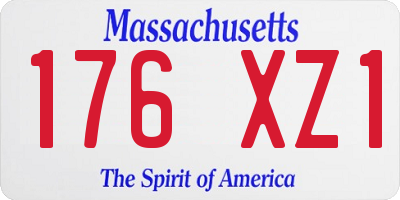 MA license plate 176XZ1