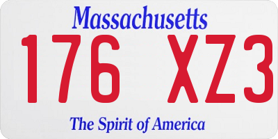 MA license plate 176XZ3