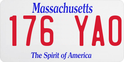 MA license plate 176YA0