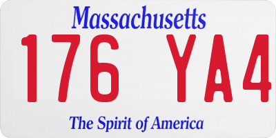 MA license plate 176YA4
