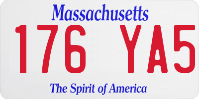MA license plate 176YA5