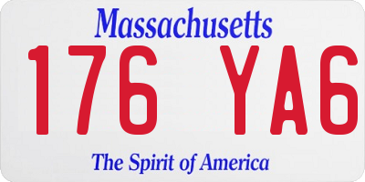 MA license plate 176YA6