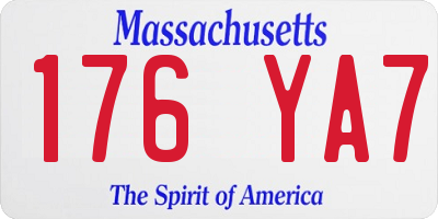 MA license plate 176YA7