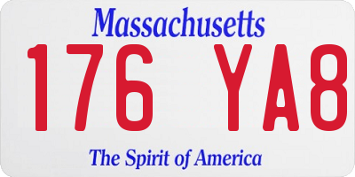 MA license plate 176YA8