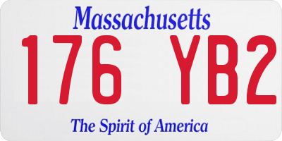 MA license plate 176YB2