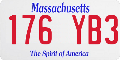 MA license plate 176YB3