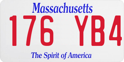 MA license plate 176YB4
