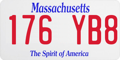MA license plate 176YB8
