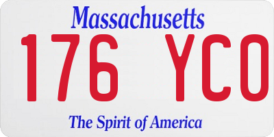 MA license plate 176YC0