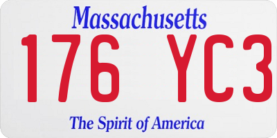 MA license plate 176YC3