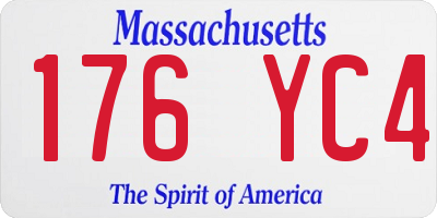 MA license plate 176YC4