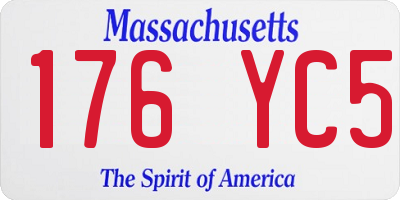 MA license plate 176YC5