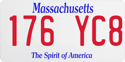 MA license plate 176YC8