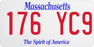 MA license plate 176YC9