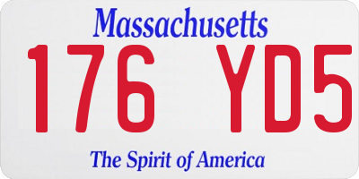MA license plate 176YD5