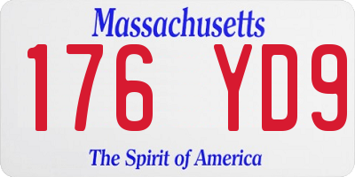 MA license plate 176YD9