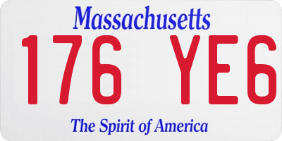 MA license plate 176YE6