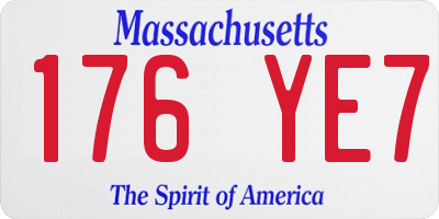 MA license plate 176YE7