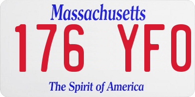 MA license plate 176YF0