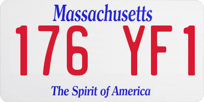 MA license plate 176YF1