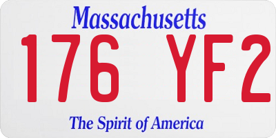 MA license plate 176YF2