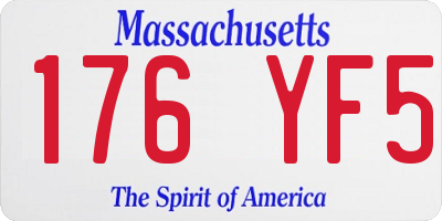 MA license plate 176YF5