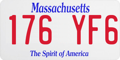 MA license plate 176YF6