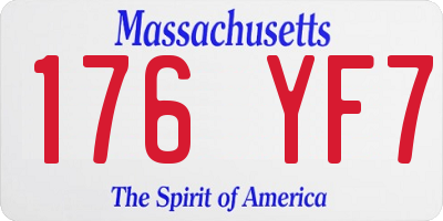 MA license plate 176YF7