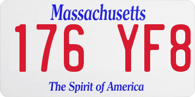 MA license plate 176YF8