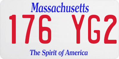 MA license plate 176YG2