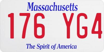 MA license plate 176YG4