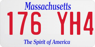 MA license plate 176YH4