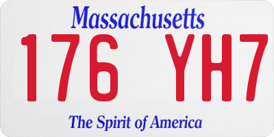 MA license plate 176YH7