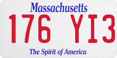 MA license plate 176YI3