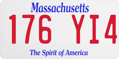 MA license plate 176YI4