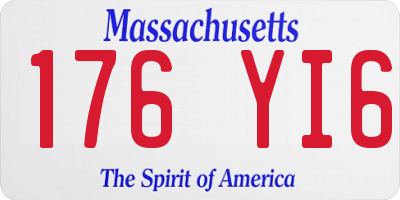 MA license plate 176YI6