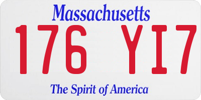 MA license plate 176YI7