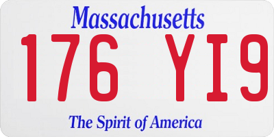 MA license plate 176YI9
