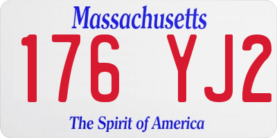 MA license plate 176YJ2