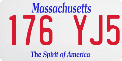 MA license plate 176YJ5