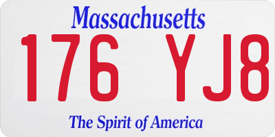 MA license plate 176YJ8