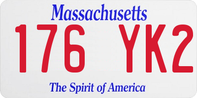 MA license plate 176YK2
