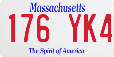 MA license plate 176YK4