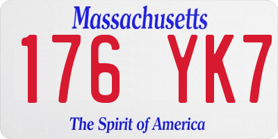 MA license plate 176YK7