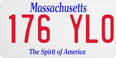 MA license plate 176YL0