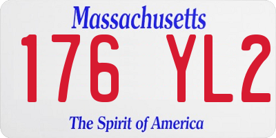 MA license plate 176YL2