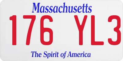 MA license plate 176YL3