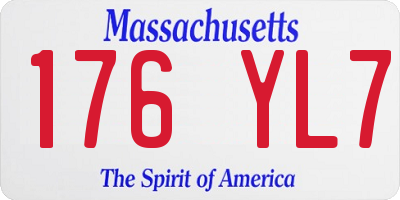 MA license plate 176YL7