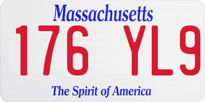 MA license plate 176YL9